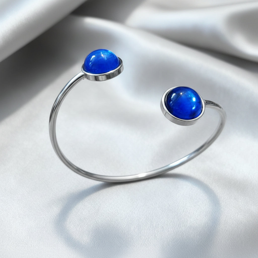 Slightly adjustable Cuff Bracelet L with 2 disc