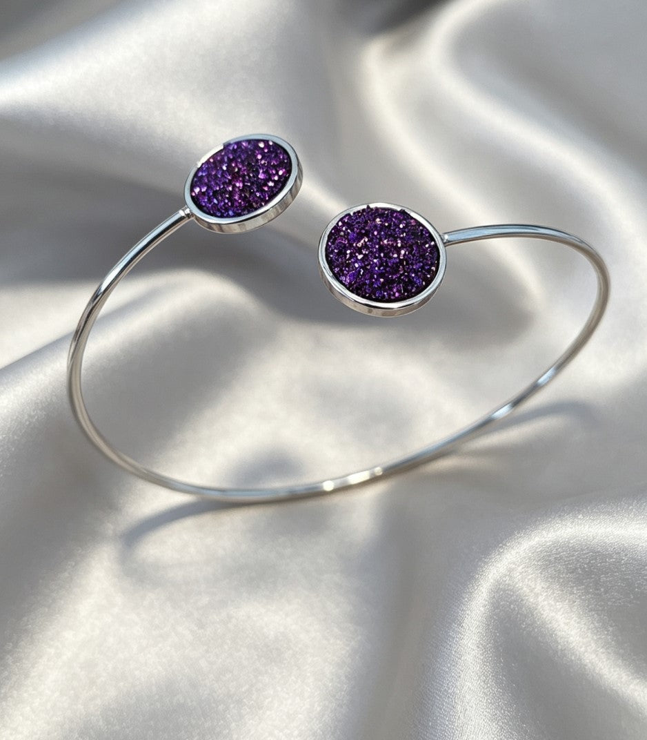 Slightly adjustable Cuff Bracelet L with 2 disc