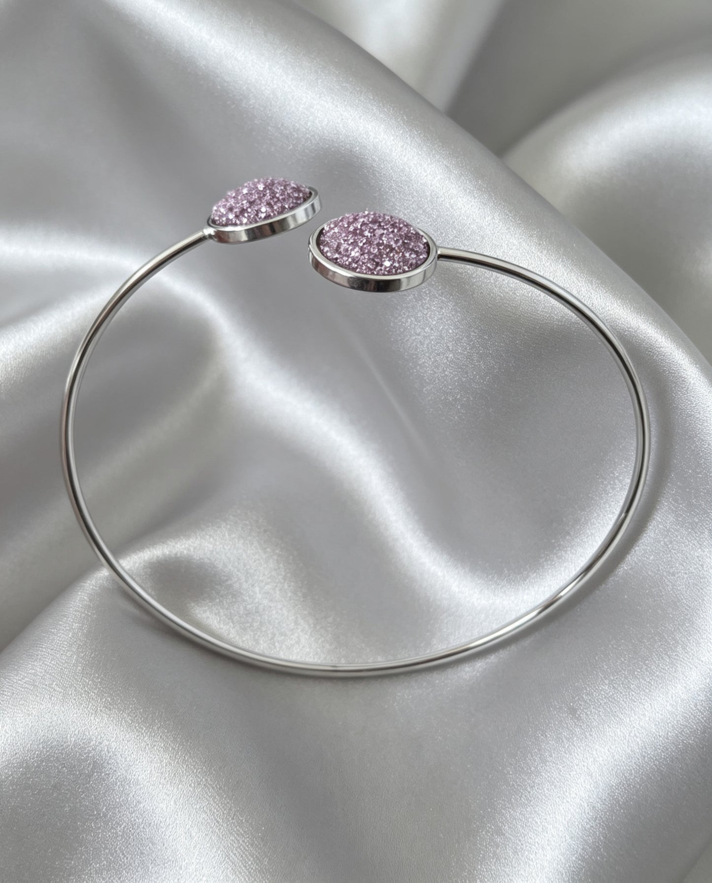 Slightly adjustable Cuff Bracelet L with 2 disc