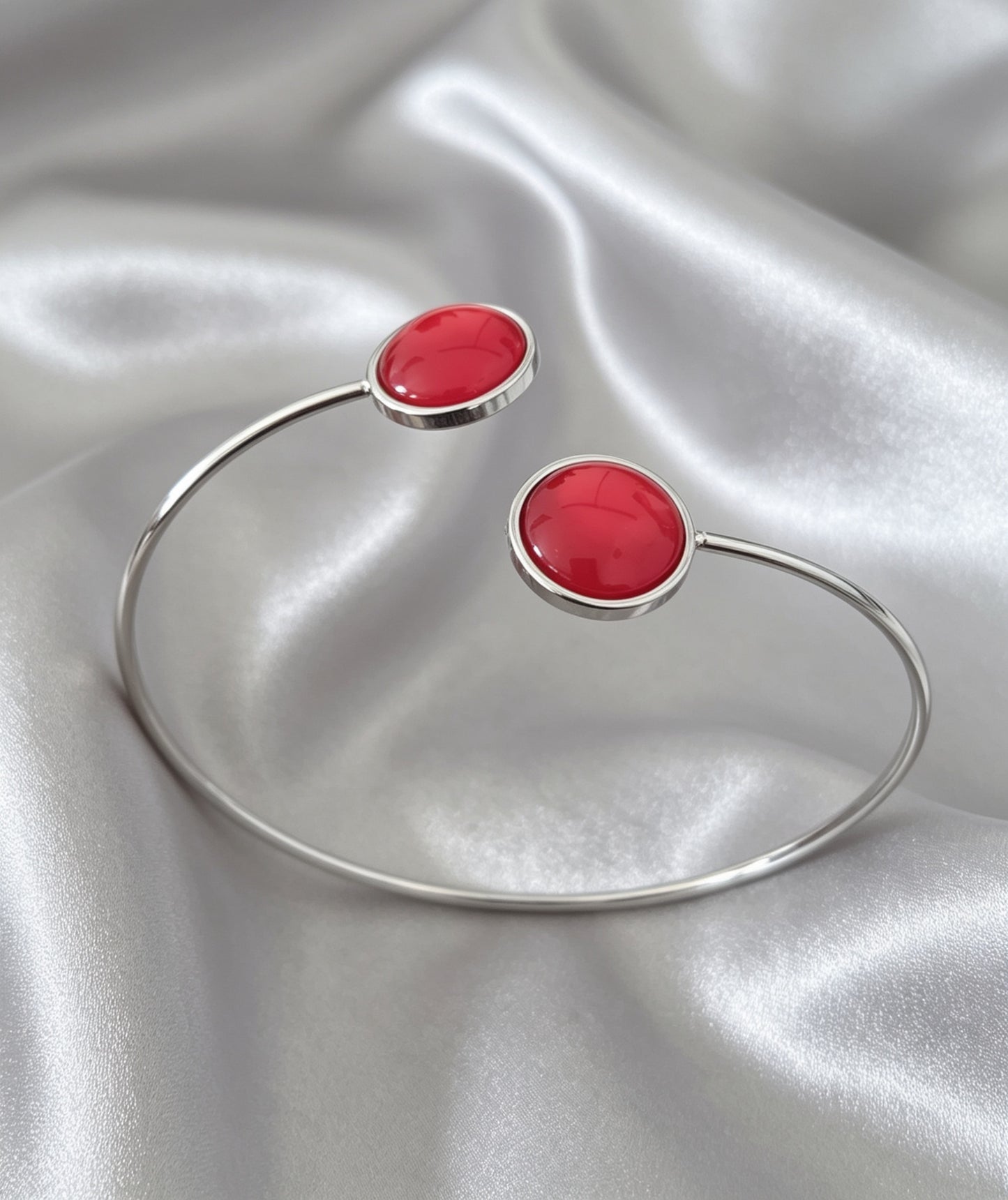 Slightly adjustable Cuff Bracelet L with 2 disc