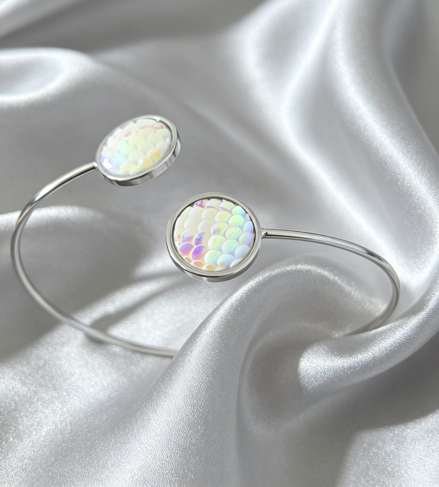 Slightly adjustable Cuff Bracelet L with 2 disc