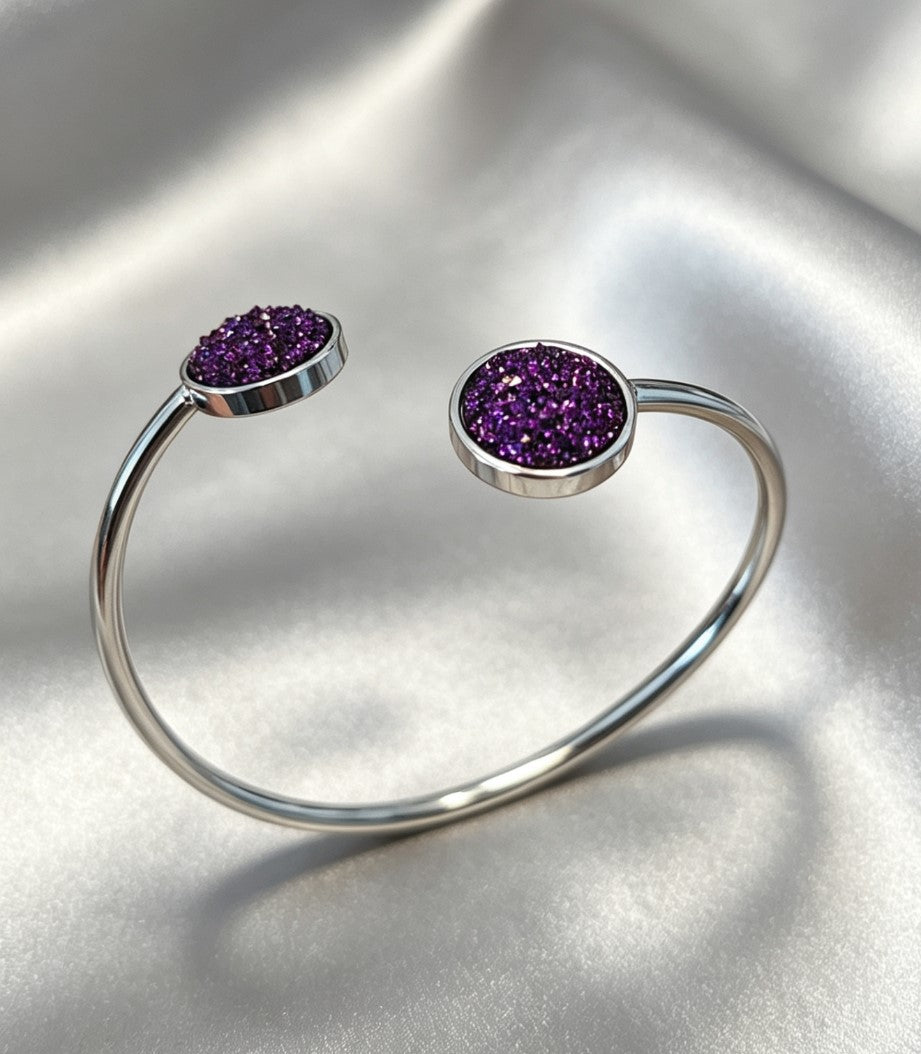 Slightly Adjustable Cuff Bracelet S with 2 disc