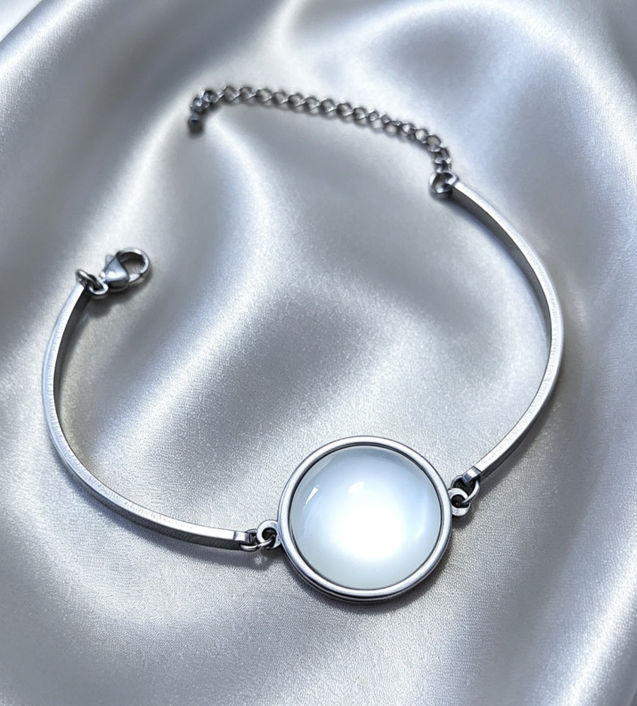Semi-Rigid Bracelet with Central Disc