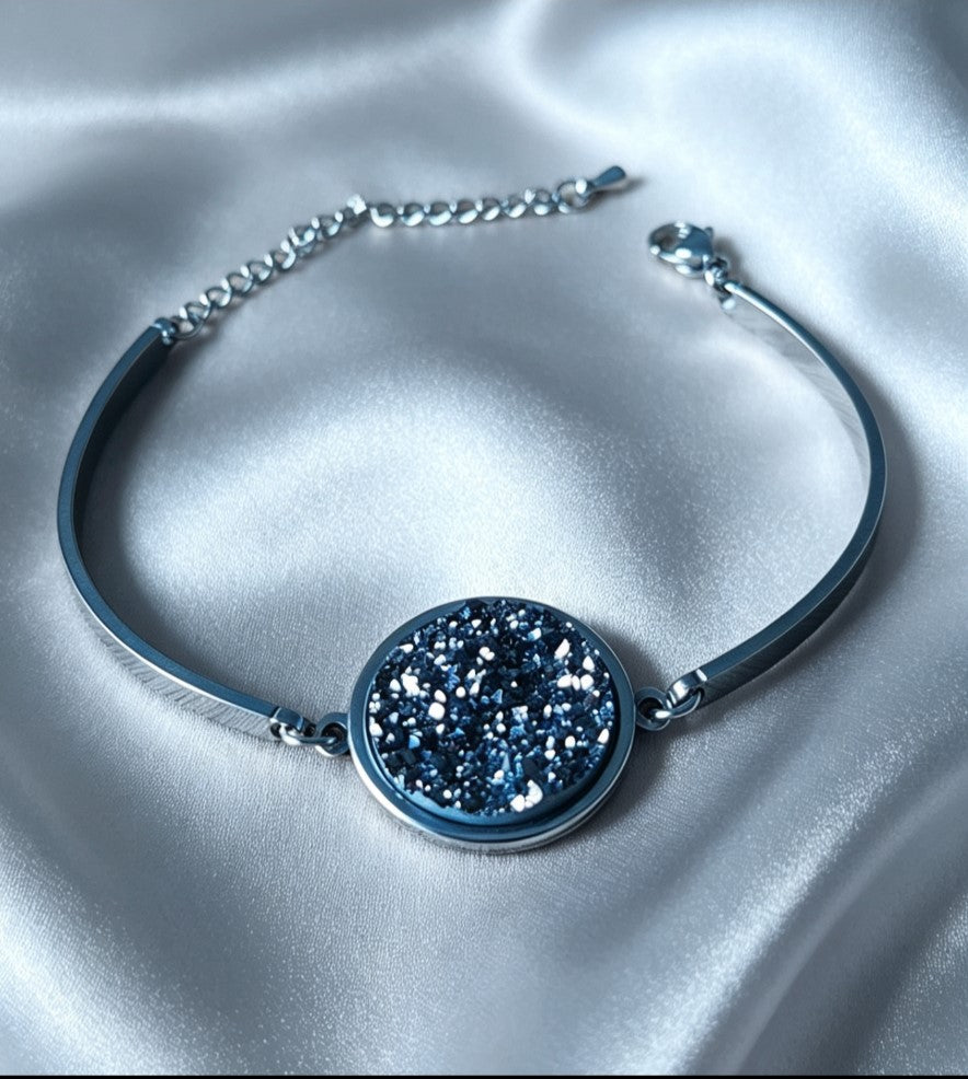 Semi-Rigid Bracelet with Central Disc