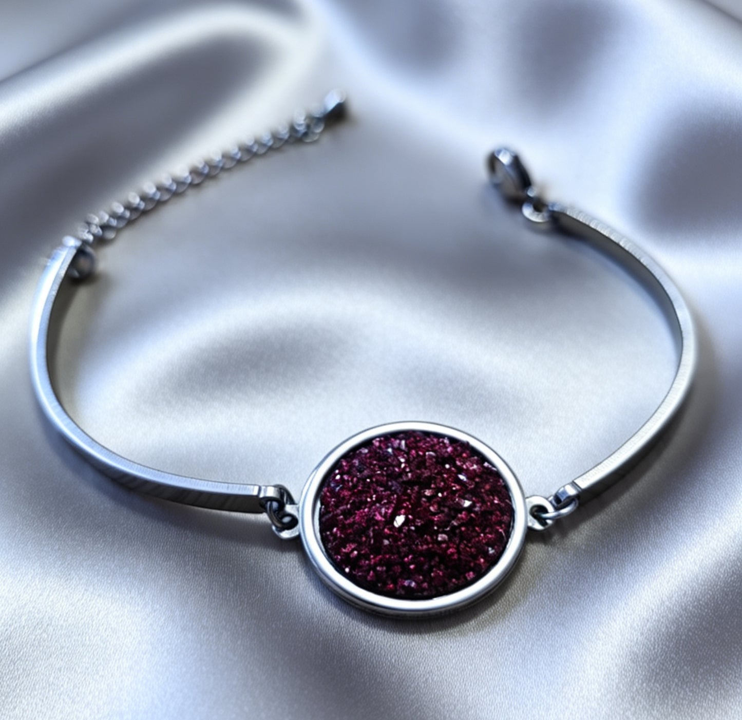 Semi-Rigid Bracelet with Central Disc