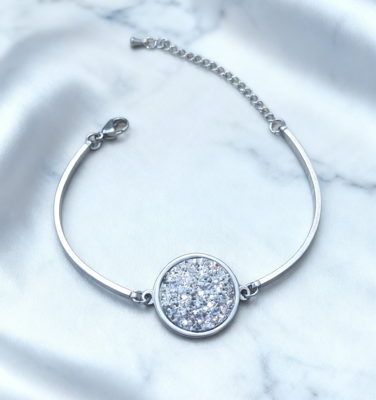 Semi-Rigid Bracelet with Central Disc