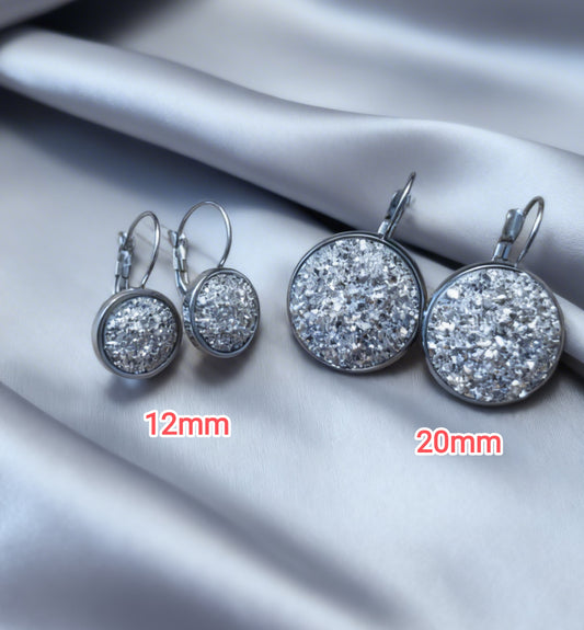 Leverback Earrings L in silver tone