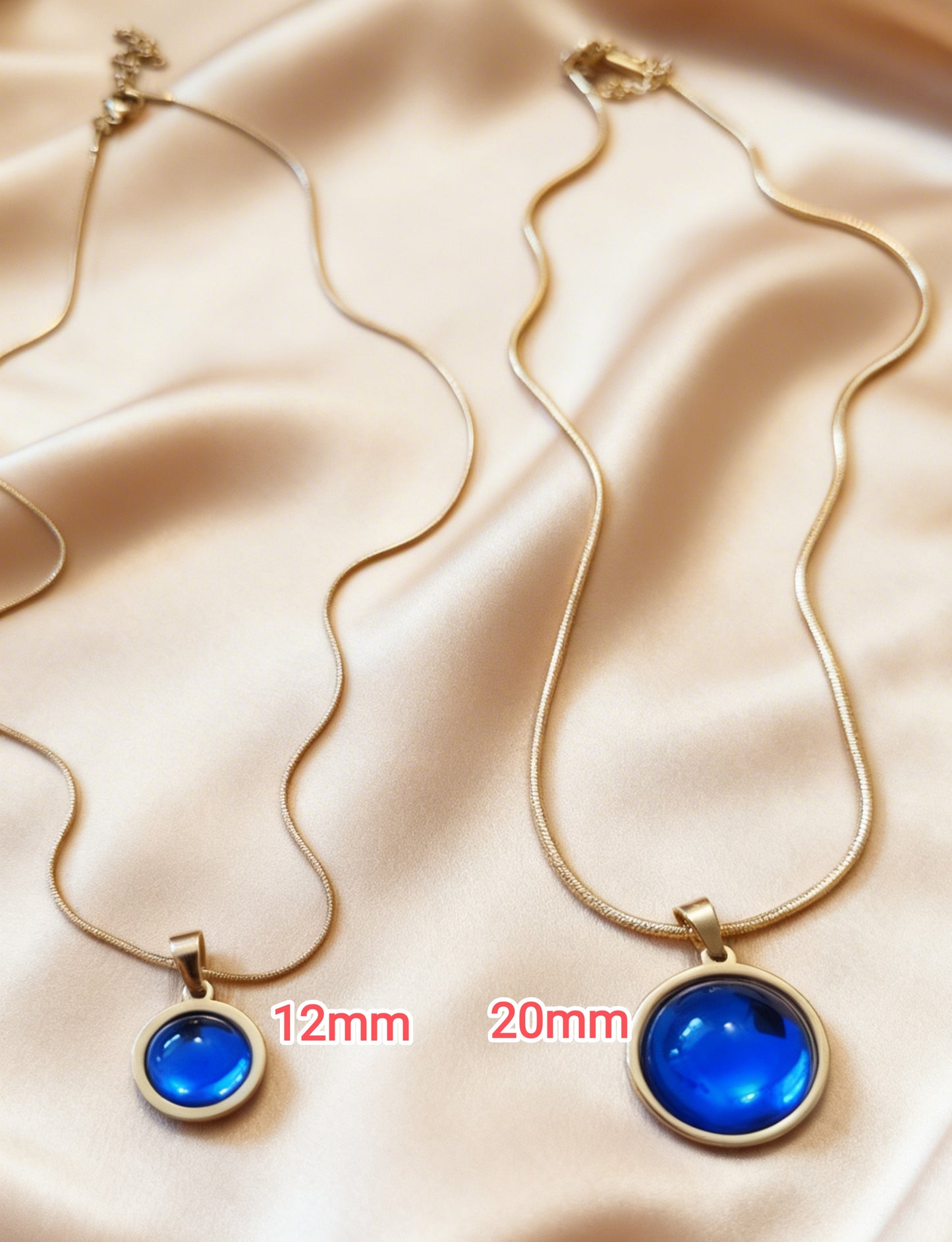 Snake chain Pendant Necklace L in gold tone