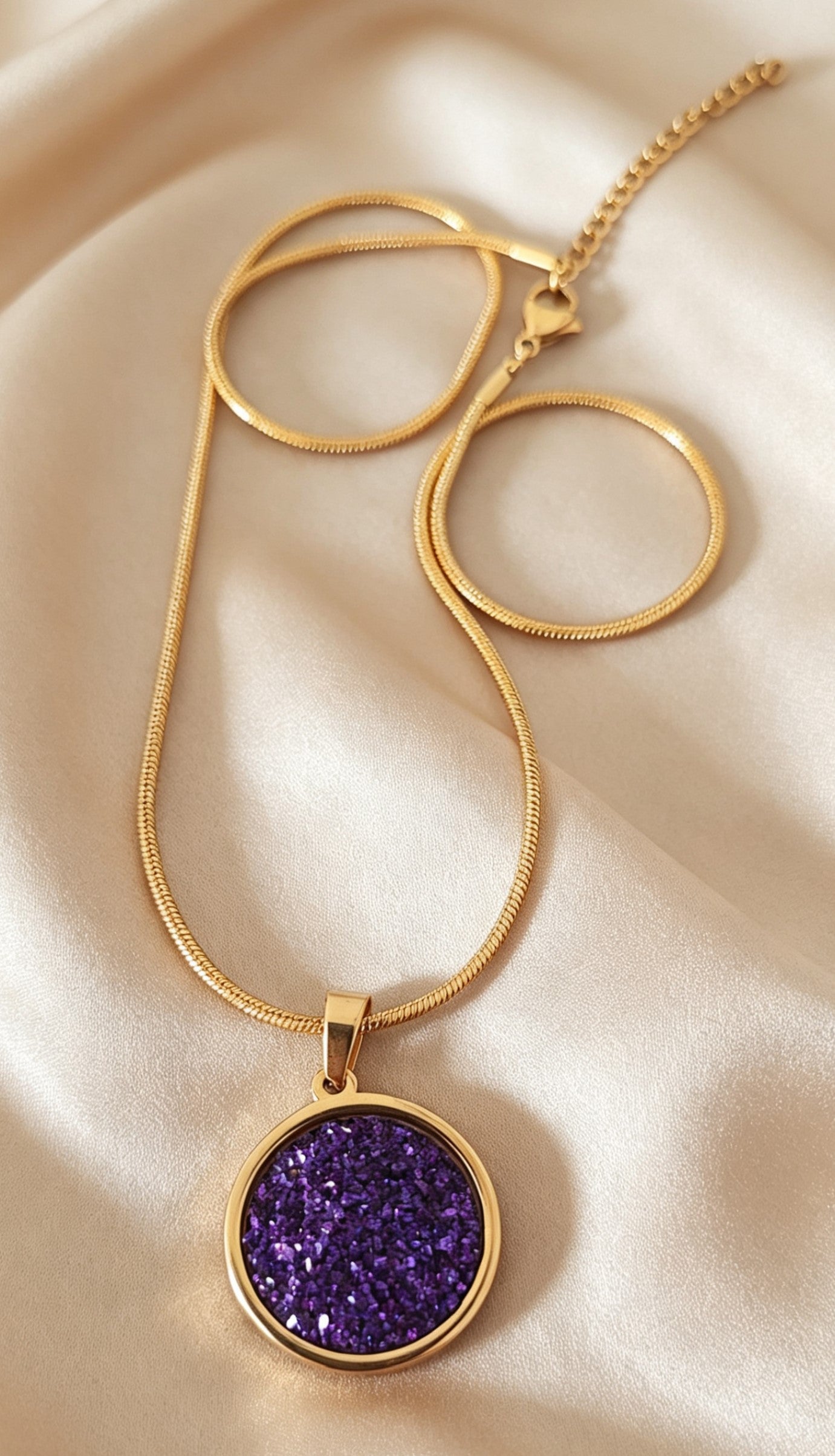 Snake chain Pendant Necklace L in gold tone