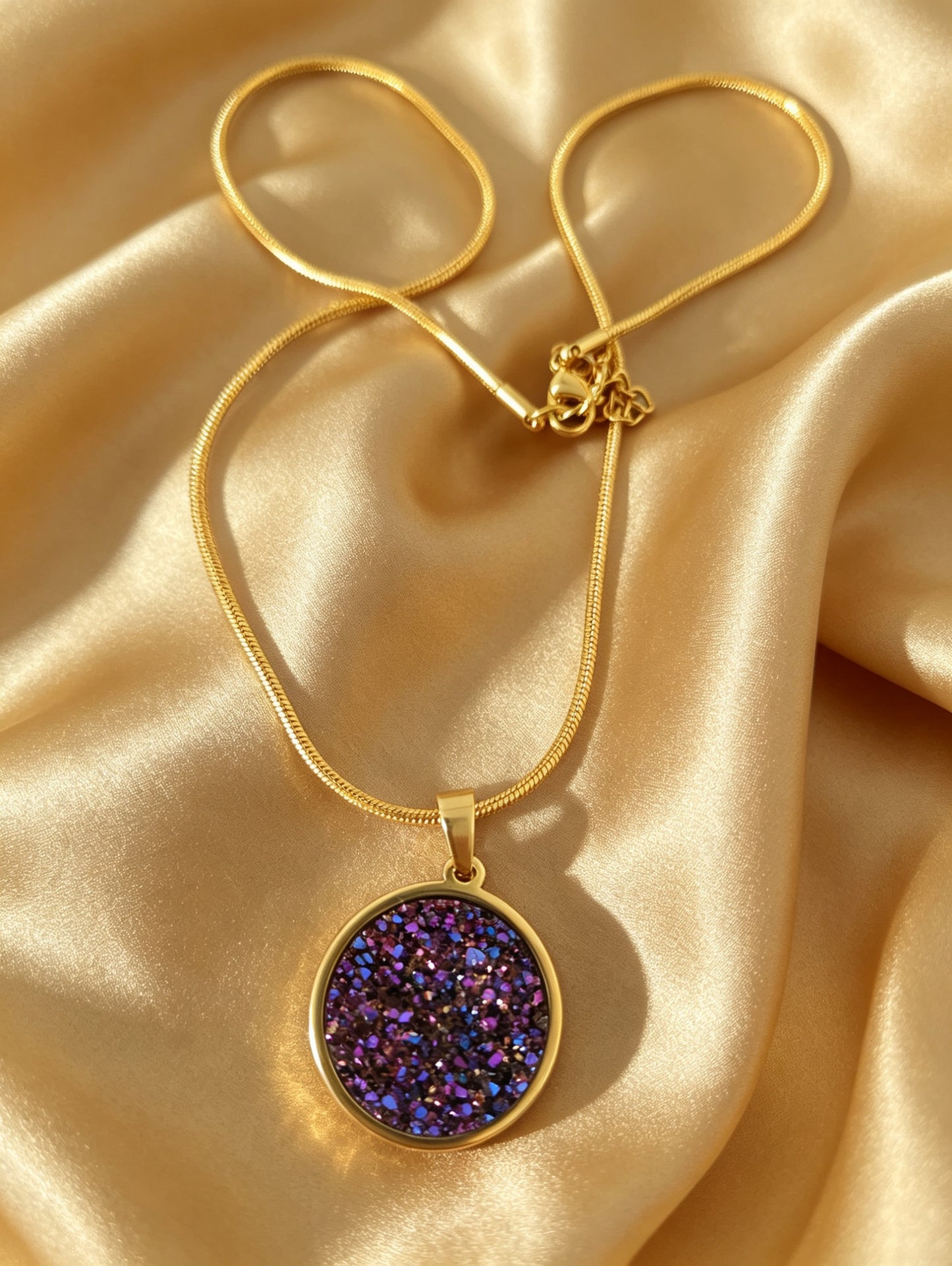 Snake chain Pendant Necklace L in gold tone