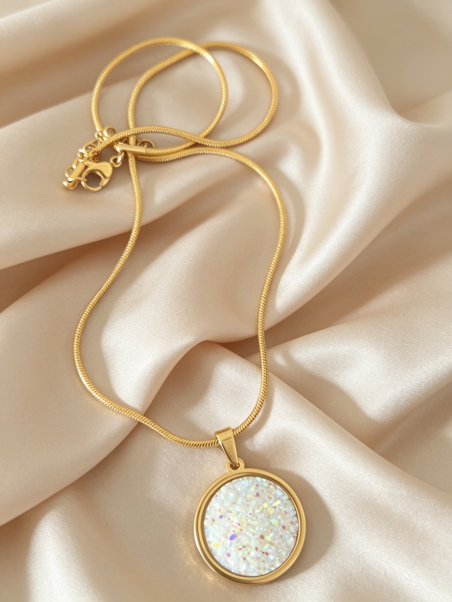 Snake chain Pendant Necklace L in gold tone