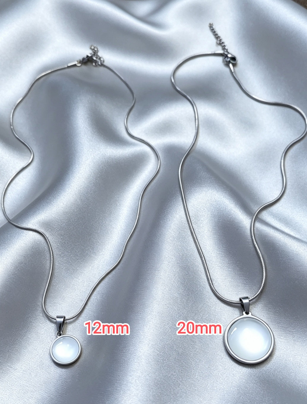 Snake chain Pendant Necklace L in silver tone