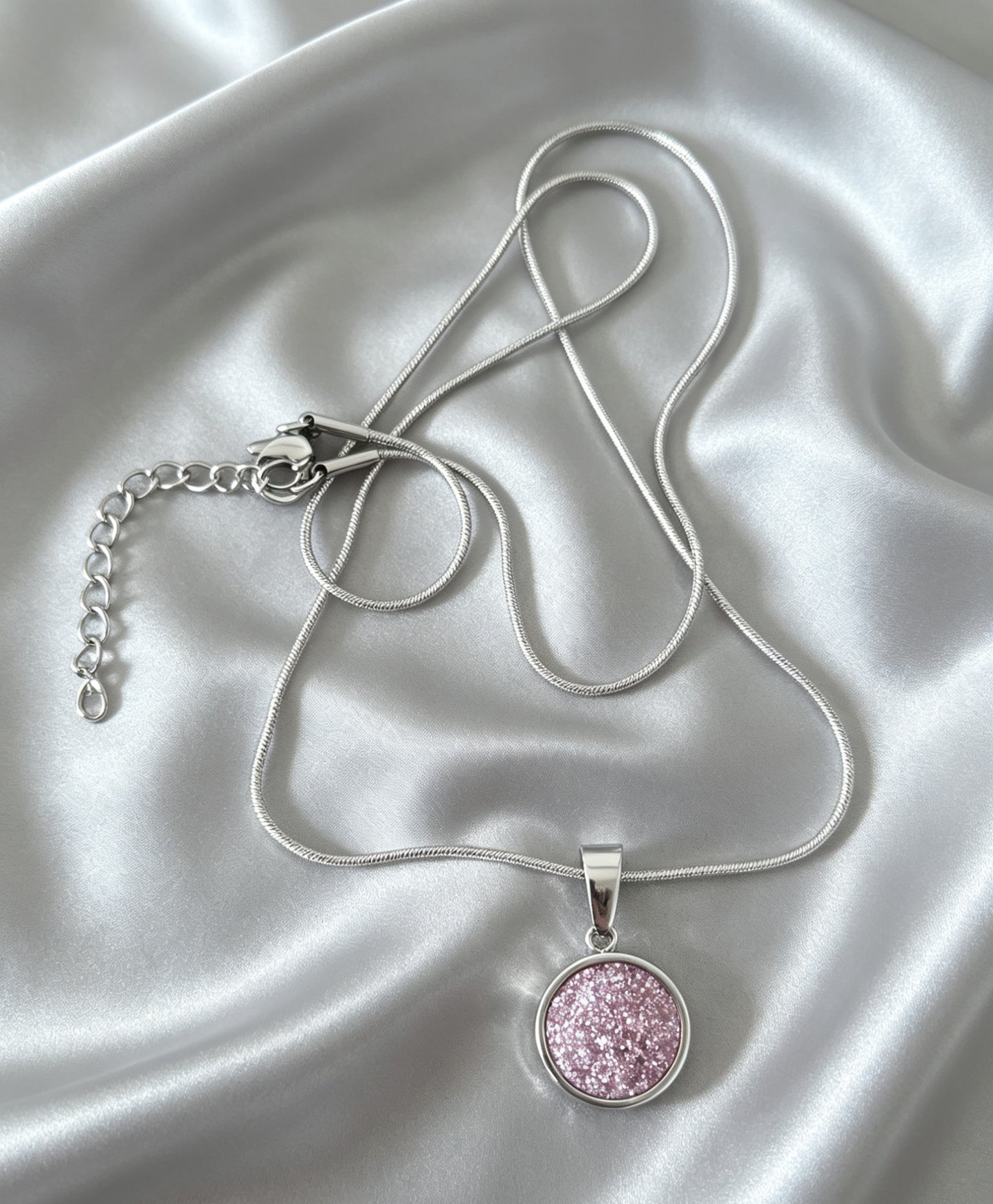 Snake chain Pendant Necklace S in silver tone